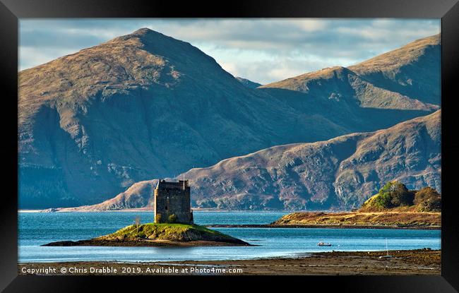 Castle Stalker from the Port Appin road (3) Framed Print by Chris Drabble