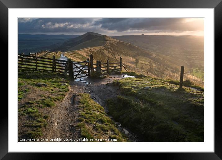The Peakland Ridge at Dawn, Castleton, Derbyshire Framed Mounted Print by Chris Drabble