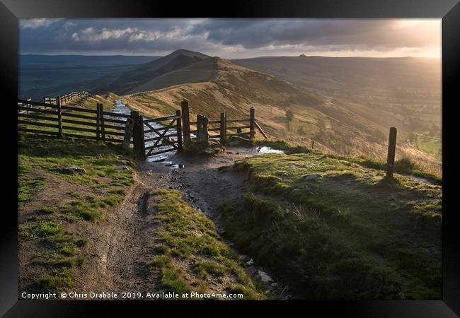 The Peakland Ridge at Dawn, Castleton, Derbyshire Framed Print by Chris Drabble