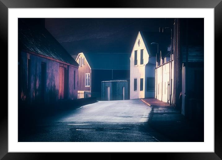 Houses At West Shore, Scalloway, Shetland. Framed Mounted Print by Anne Macdonald