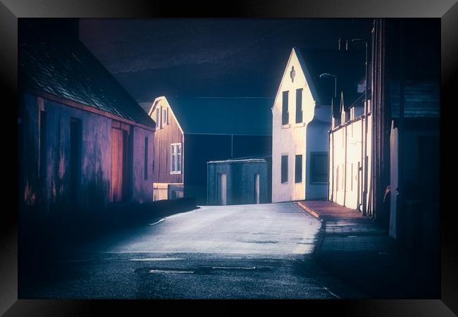 Houses At West Shore, Scalloway, Shetland. Framed Print by Anne Macdonald