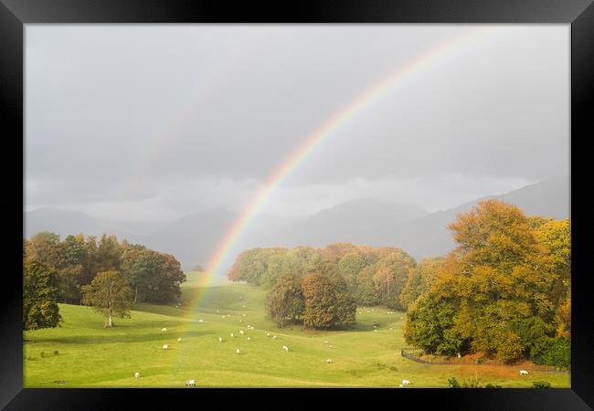 Double rainbow over the Lake District Framed Print by Jason Wells