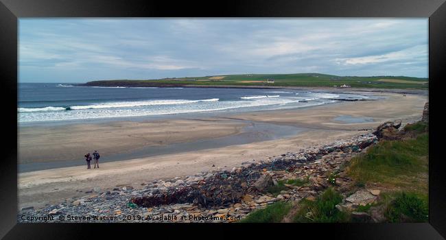 The Beach at Skara Brae Framed Print by Steven Watson