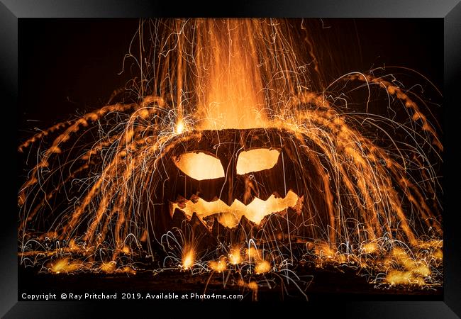 Burning Pumpkins Framed Print by Ray Pritchard
