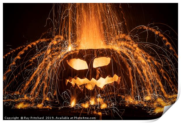 Burning Pumpkins Print by Ray Pritchard