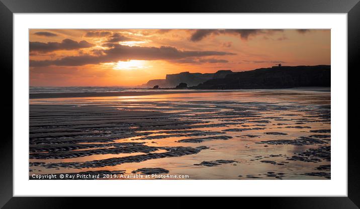 South Shields Sunrise Framed Mounted Print by Ray Pritchard