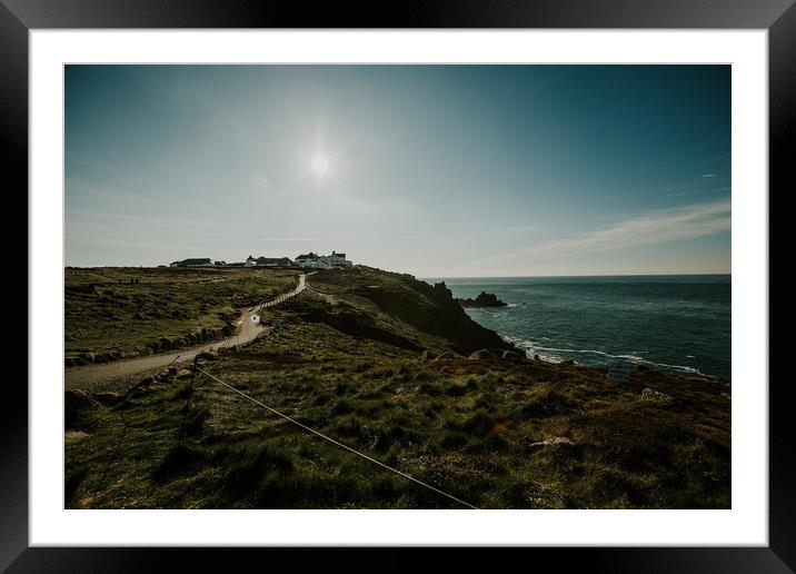 Land's End, Cornwall Framed Mounted Print by John Ly