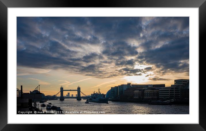 Sunrise Over London Framed Mounted Print by mark Smith