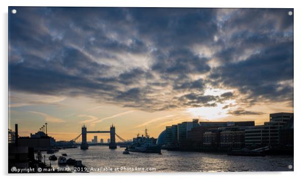Sunrise Over London Acrylic by mark Smith