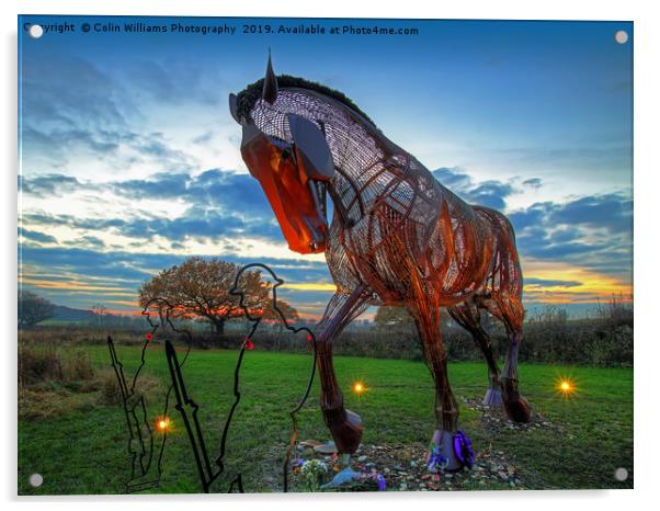 The Featherstone War Horse Acrylic by Colin Williams Photography