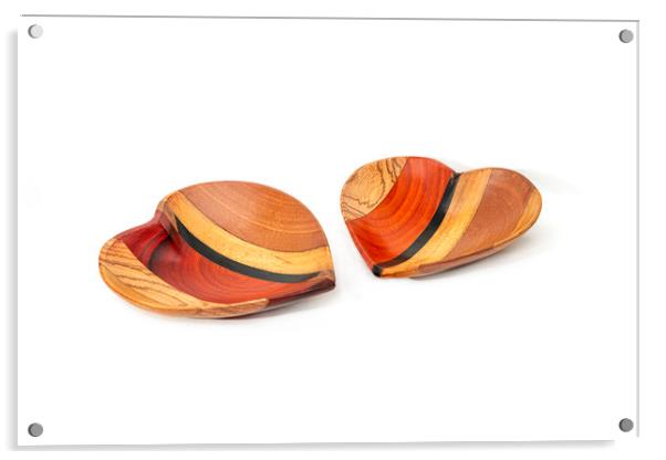 Heart shape wooden bowls Acrylic by Ankor Light