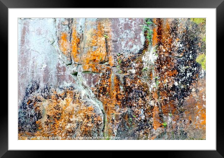 Stone Wall Texture, Lancaster Framed Mounted Print by John Robertson