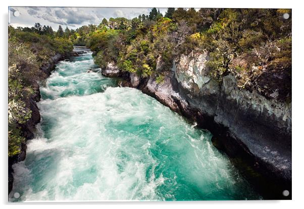 Huka Falls near Taupo Acrylic by Stephen Mole
