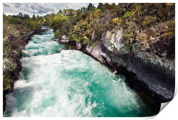 Huka Falls near Taupo Print by Stephen Mole