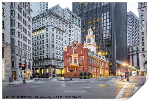 The Old State House, Boston Print by Martin Williams