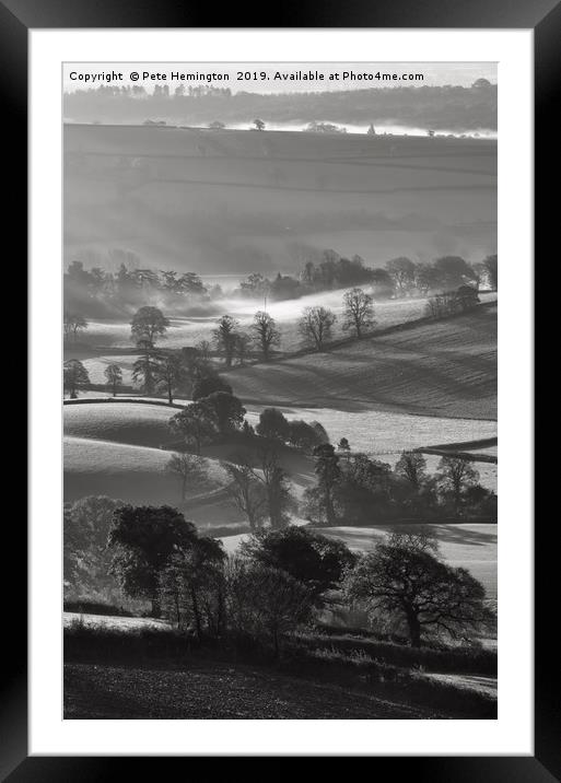 Misty Mid Devon Framed Mounted Print by Pete Hemington