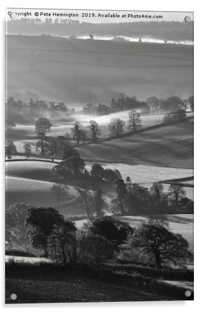Misty Mid Devon Acrylic by Pete Hemington