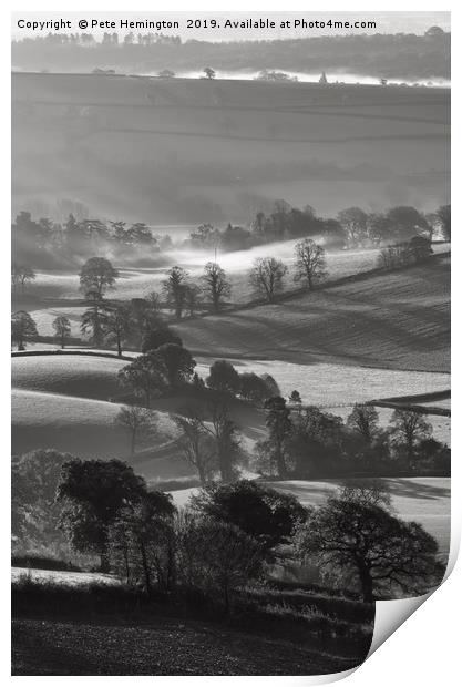 Misty Mid Devon Print by Pete Hemington