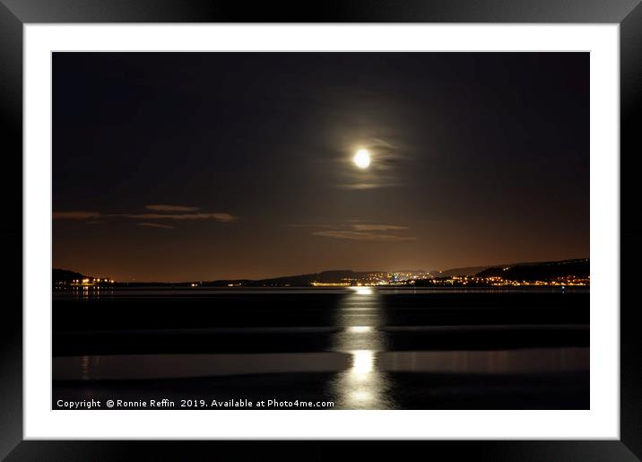 Moon Over Loch long Framed Mounted Print by Ronnie Reffin