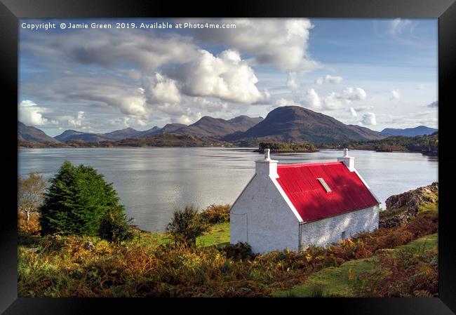 The Croft By The Loch Framed Print by Jamie Green