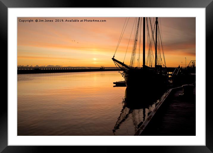 Dawn reflections on the River Blyth Framed Mounted Print by Jim Jones
