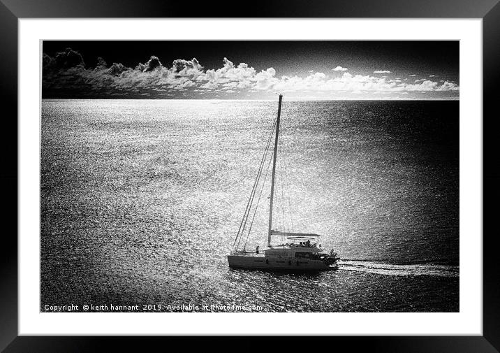 Caribbean Yacht off Grenada Framed Mounted Print by keith hannant