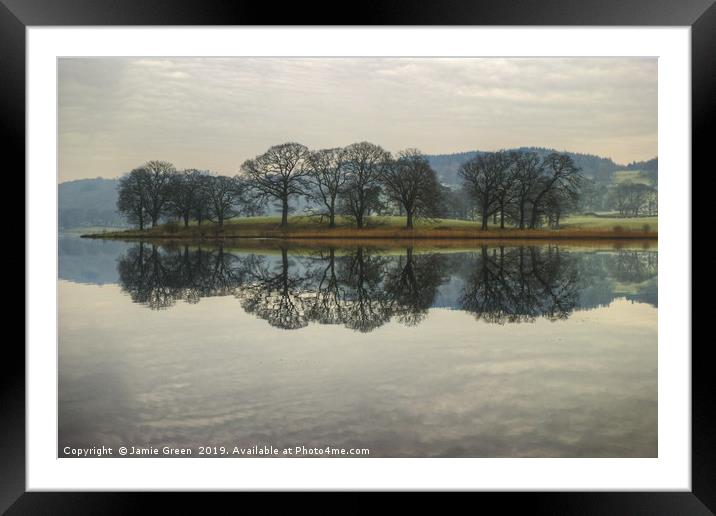 Esthwaite Reflections Framed Mounted Print by Jamie Green