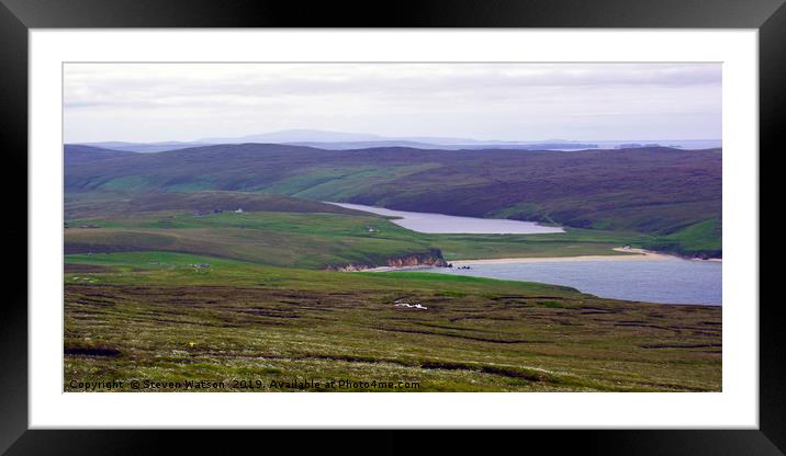 The Loch of Cliff and Burra Voe  Framed Mounted Print by Steven Watson