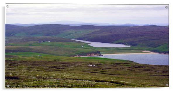 The Loch of Cliff and Burra Voe  Acrylic by Steven Watson