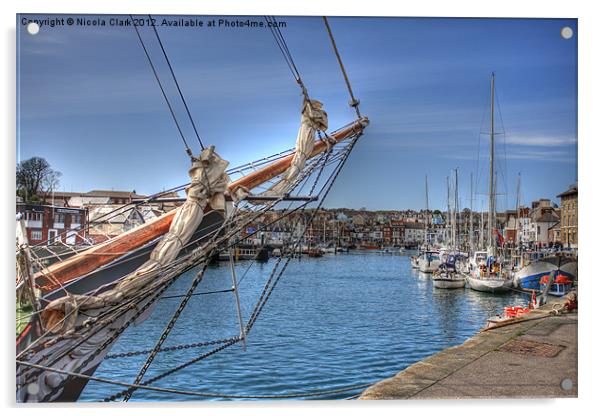 Weymouth Old Harbour Acrylic by Nicola Clark