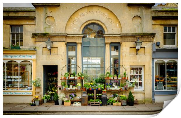 Flower Shop, Bath Print by Richard Downs