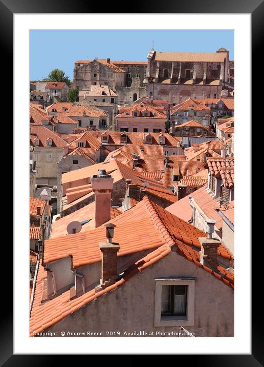 Rooftops of Dubrobnik Old Town Framed Mounted Print by Andrew Reece