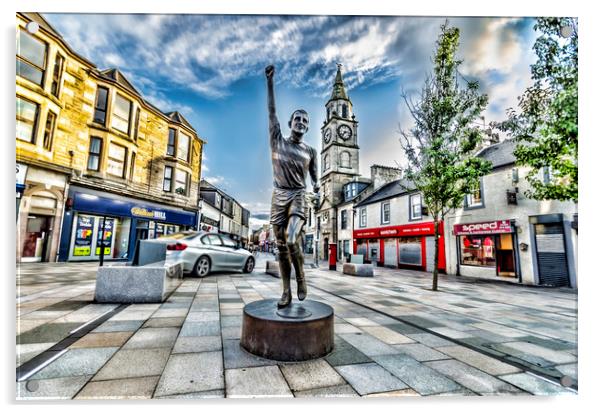 Bobby Lennox Sculpture Acrylic by Valerie Paterson