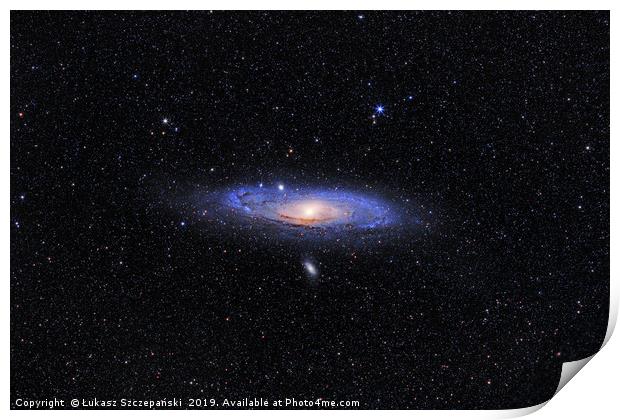 Andromeda Galaxy (M31) in Andromeda constellation Print by Łukasz Szczepański