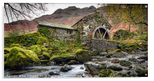 Old Mill in Borrowdale  Acrylic by Ray Pritchard