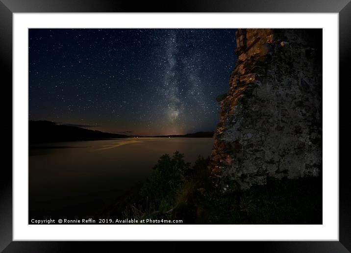 Milky Way From Lachlan Castle Framed Mounted Print by Ronnie Reffin