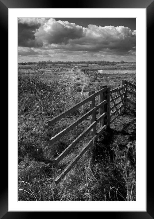 Gate on Yare Valley Marshes Framed Mounted Print by john kerrison