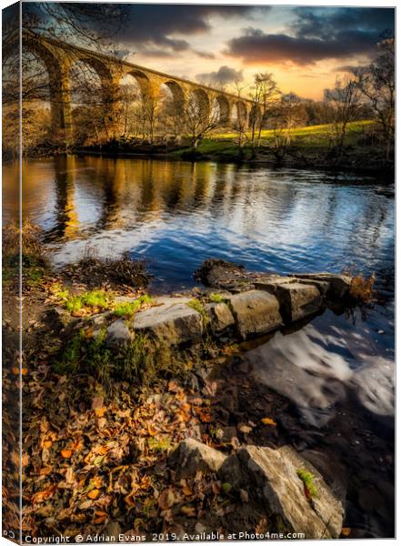 Railway Viaduct Sunset Canvas Print by Adrian Evans