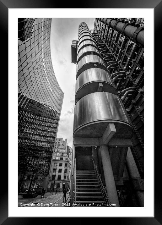Lloyds building, City of London Framed Mounted Print by Dave Turner