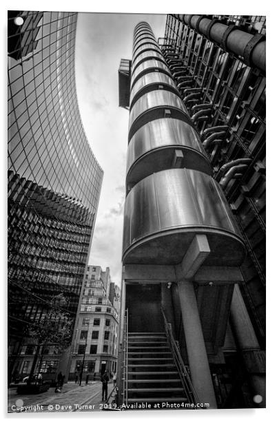 Lloyds building, City of London Acrylic by Dave Turner