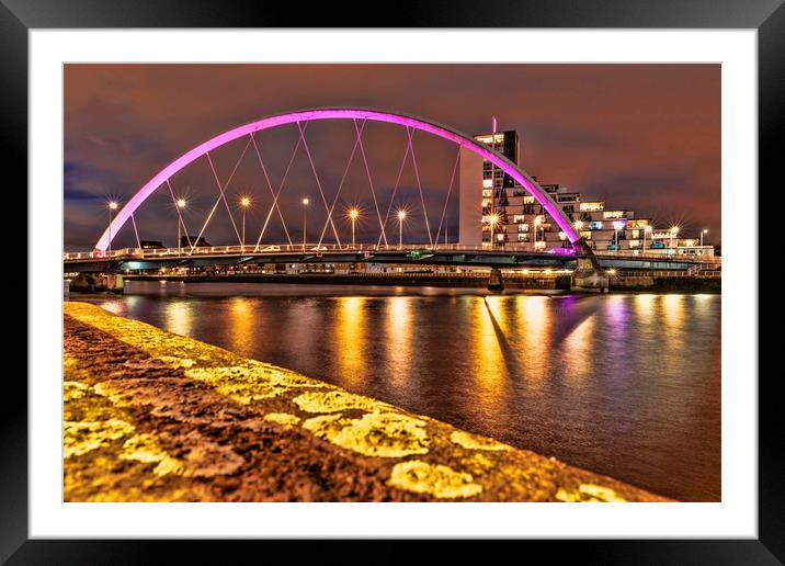 Glasgow Clyde Arc Framed Mounted Print by Valerie Paterson