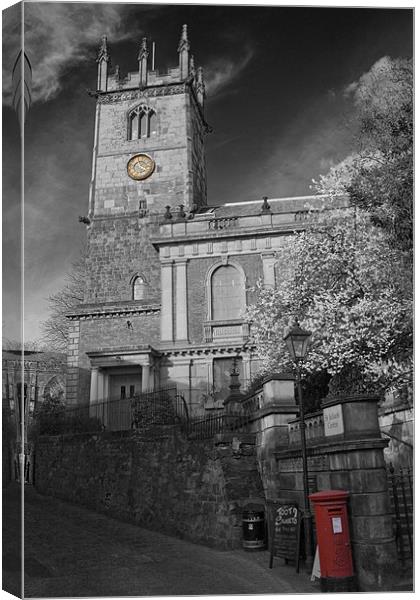 St Julians Church and passage BW Canvas Print by David French