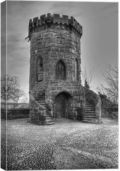 St Louis Tower Shrewsbury Regiment Castle BW Canvas Print by David French