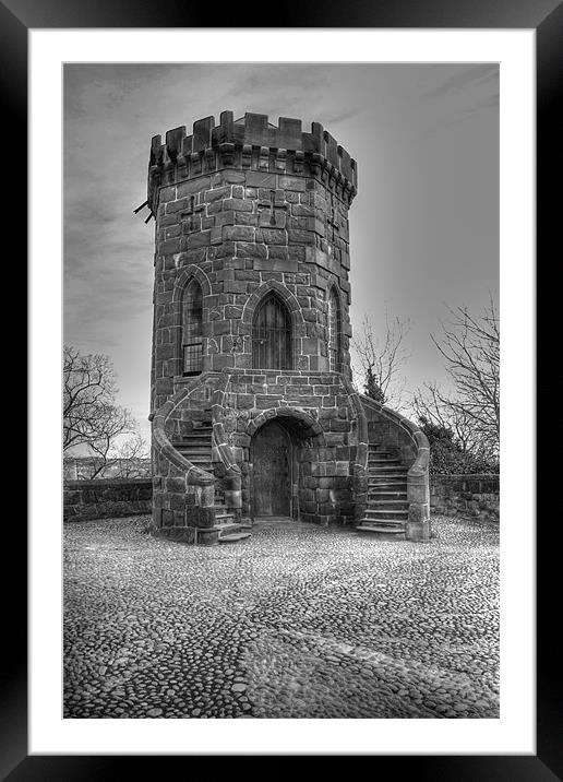 St Louis Tower Shrewsbury Regiment Castle BW Framed Mounted Print by David French