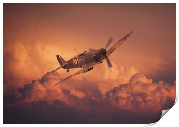 Fire in the sky Print by Stephen Ward