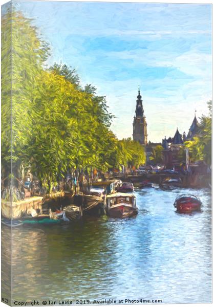 An Impressionist View Of Amsterdam Canvas Print by Ian Lewis