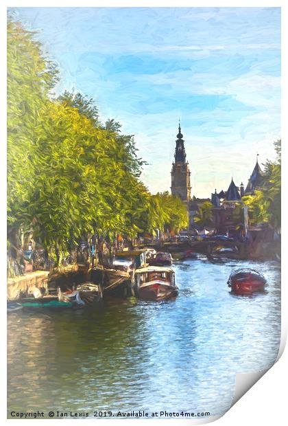 An Impressionist View Of Amsterdam Print by Ian Lewis