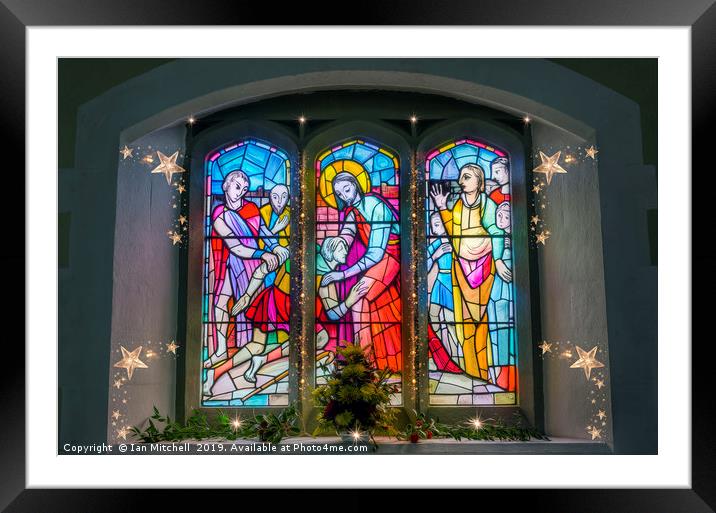 Christmas Church Window Framed Mounted Print by Ian Mitchell