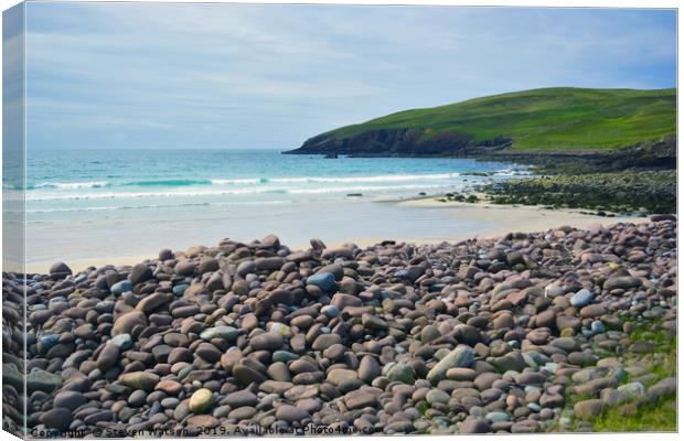 Storm Beach at Durness Canvas Print by Steven Watson