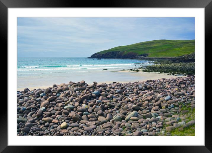 Storm Beach at Durness Framed Mounted Print by Steven Watson